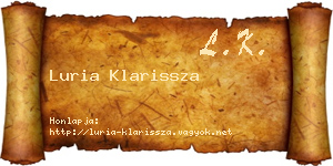 Luria Klarissza névjegykártya